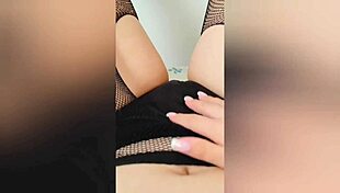 I'm stirring up my tight hole through panties while home alone, feeling so horny