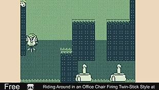 Office chair shooter: a humorous Game Boy game with a female protagonist
