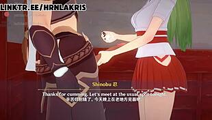 horny lakris in genshin impact porn with big tits and footjob