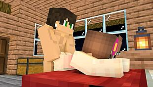My Crush Invited Me Over After School Minecraft Animation! Doggystyle Bent Over Close Up?
