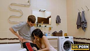 Busty Russian Girl Scolds Stepbro Before Riding His Shaved Pussy Hard