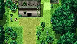 Tanned girl Natsuki in hentai game, pervy carpenter massages massive boobs