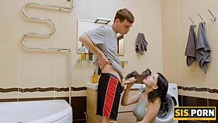 Busty Russian Girl Scolds Stepbro Before Riding His Shaved Pussy Hard