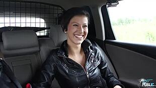 Dirty babe Emylia Argan finds joy in a fake agent's public encounter