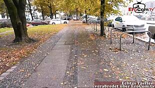 plump german milf with brown hair gets picked up on the street