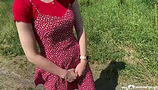 just a quick blowjob with my brunette babe on our hiking trip outdoors.