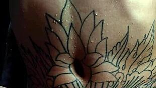 hot tranny squirting backstage with tattoos