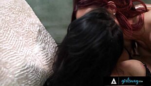 horny latina uses strapon to fuck and creampie wife