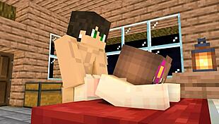 My Crush Invited Me Over After School Minecraft Animation! Doggystyle Bent Over Close Up?