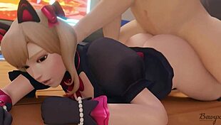 D.Va says, 'Bend over for doggystyle sex'