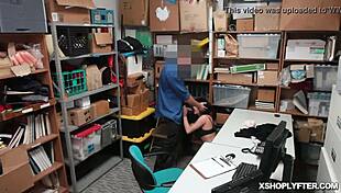 I see LP Officer handling Isabella Nice's monster cock at work