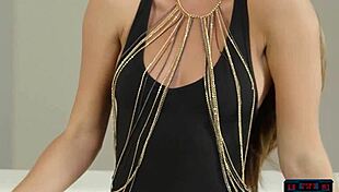 two gorgeous brunettes flirt with camera