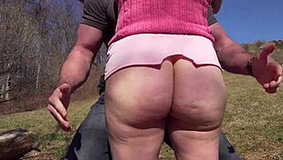 white ASS fat - extended slow motion jiggle outdoors