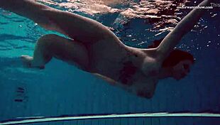 European beauty Dashka goes topless in the pool