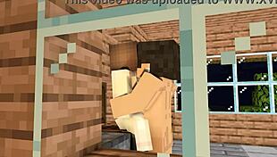 My Crush Invited Me Over After School Minecraft Animation! Doggystyle Bent Over Close Up?