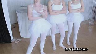 3 Teen 18+ Ballerinas Share 1 Massive Cock in Wild Group!