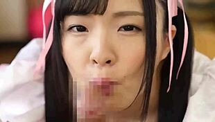 Hey, can you handle this Japanese maid’s steamy blowjob skills?