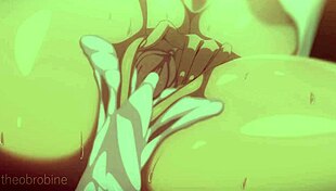 Denji's big hands and tight ass in Chainsaw Man bondage scene