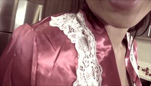 Young Asian girl experiences intense orgasm with fruit cum.