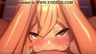 Denji's big hands and tight ass in Chainsaw Man bondage scene