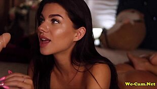 Girl enjoys doggy style masturbation with toys