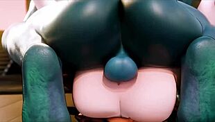 Blonde hentai girl feels intense creampie after monster anal. She moans in pleasure.