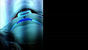 Old Slut Prepares For Lover In Tanning Booth With Anal Assfucking