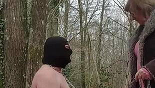 Submission of My Slave in the Forest Under Femdom Control