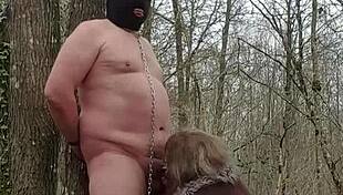 Submission of My Slave in the Forest Under Femdom Control