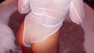 Young latina solo uses vibrator for wet orgasm