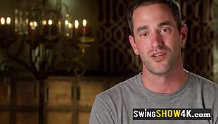 Kinky swingers swapping partners in a blowjob contest outdoors