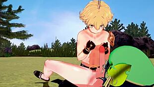 In Genshin Impact yaoi, Aether sucks Venti's dick and gets fucked