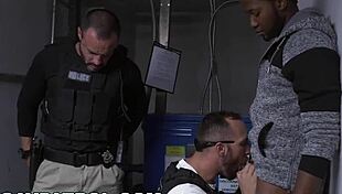 Wow, in gay patrol reality, aggressive ebony purse thief becomes rough ass meat for corrupt horny uniform cops!