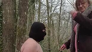 Submission of My Slave in the Forest Under Femdom Control