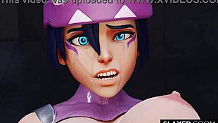 Blonde hentai girl feels intense creampie after monster anal. She moans in pleasure.