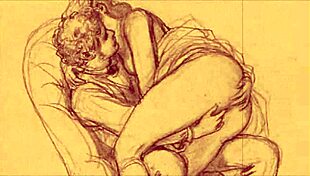 vintage erotic drawings from retro anime comics, showcasing antique styles and detailed illustrations