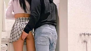 Skinny big-ass student fucked after school, rides with tits out, likes being recorded