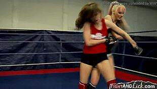 Pussy hungry lesbians scissoring in a wild catfight 😈