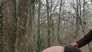 Submission of My Slave in the Forest Under Femdom Control