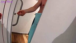 Public fitting room fun with cum swallow for amateur couple