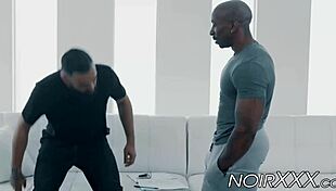 Muscular Black Gay Ass Wrecks Bearded White Stud Hard!