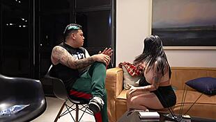 Couple fucks to straighten gay friend.