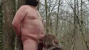 Submission of My Slave in the Forest Under Femdom Control
