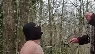 Submission of My Slave in the Forest Under Femdom Control