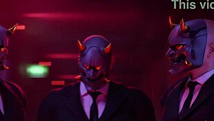 kiriko getting face fucked by yeero in this anime scene