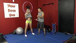 mean bitch karma rx dominates with femdom at the gym today.