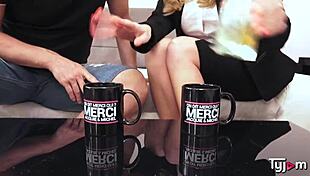 Hot Blonde Georgie Lyall Sips Whiskey Before Hard Fucking. She Takes Every Inch Deep!