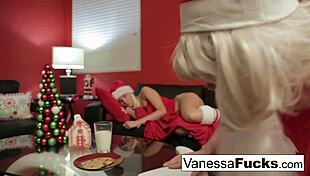 Vanessa lets Santa fuck pussy