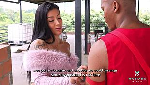 Worker With BBC Fucks Me On Terrace While Husband's Away