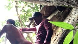 Sex on the beach with big cock and hairy ass